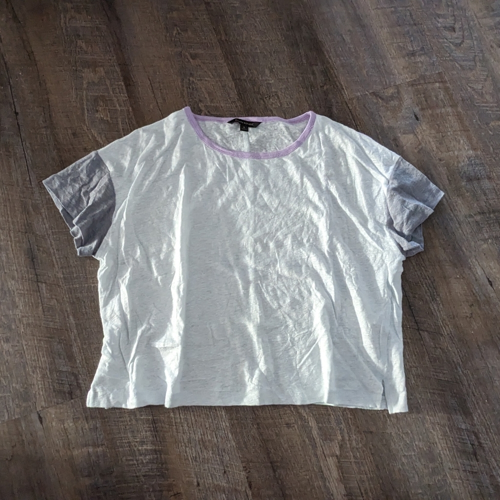 Banana Republic color block linen tee | S